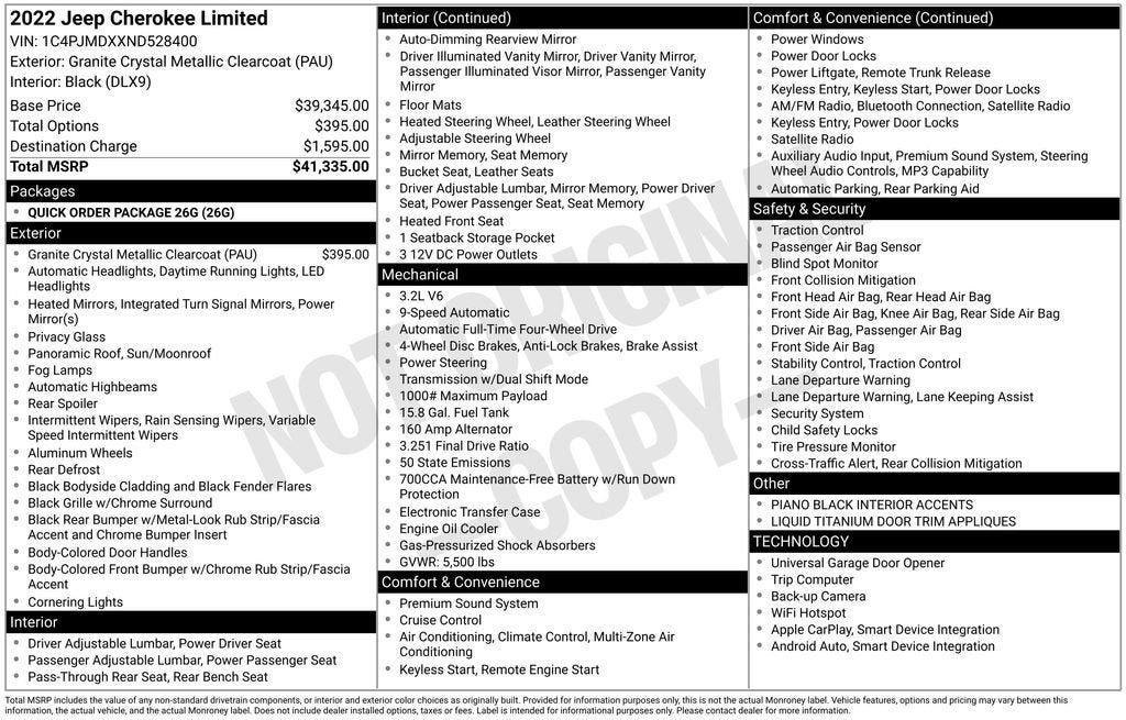 2022 Jeep Cherokee Limited