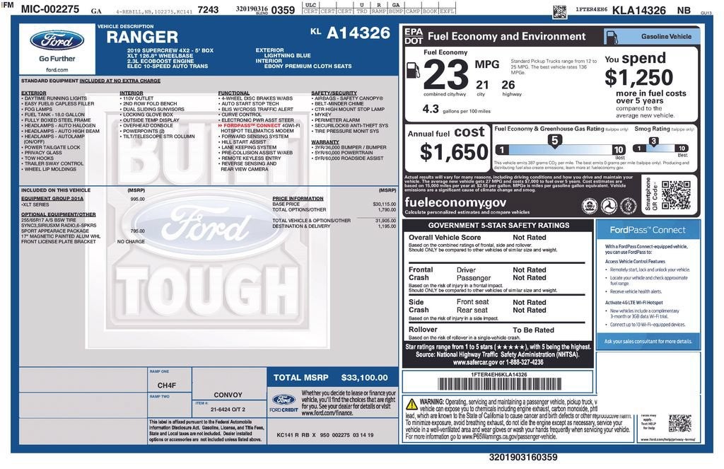 2019 Ford Ranger XL