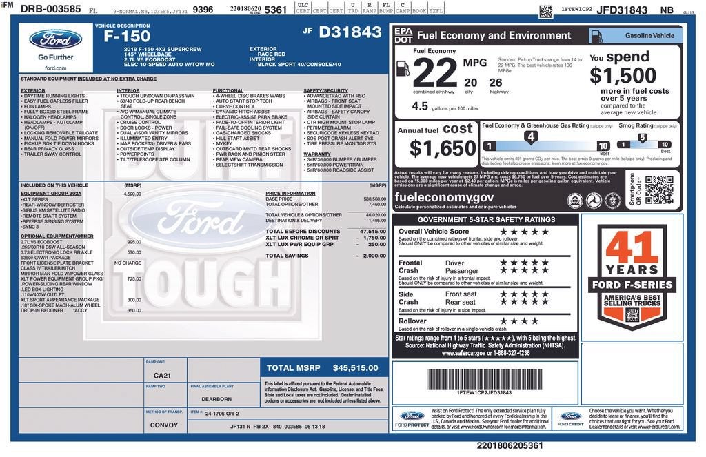 2018 Ford F-150 XL