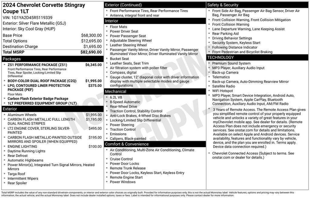 2024 Chevrolet Corvette Stingray 1LT