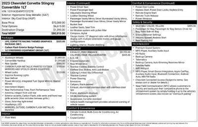 2023 Chevrolet Corvette Stingray 1LT