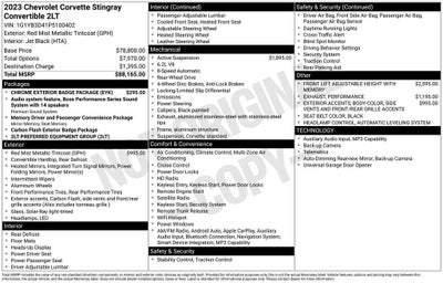 2023 Chevrolet Corvette Stingray 2LT