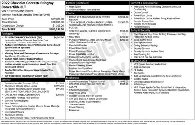 2022 Chevrolet Corvette Stingray 3LT