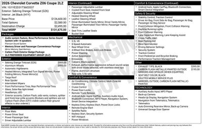 2026 Chevrolet Corvette Z06 2LZ