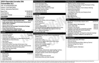 2025 Chevrolet Corvette Z06 2LZ