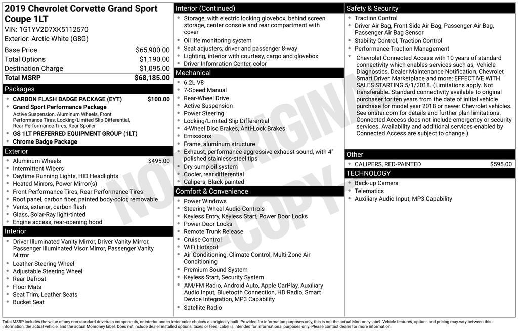 2019 Chevrolet Corvette Grand Sport Grand Sport 1LT