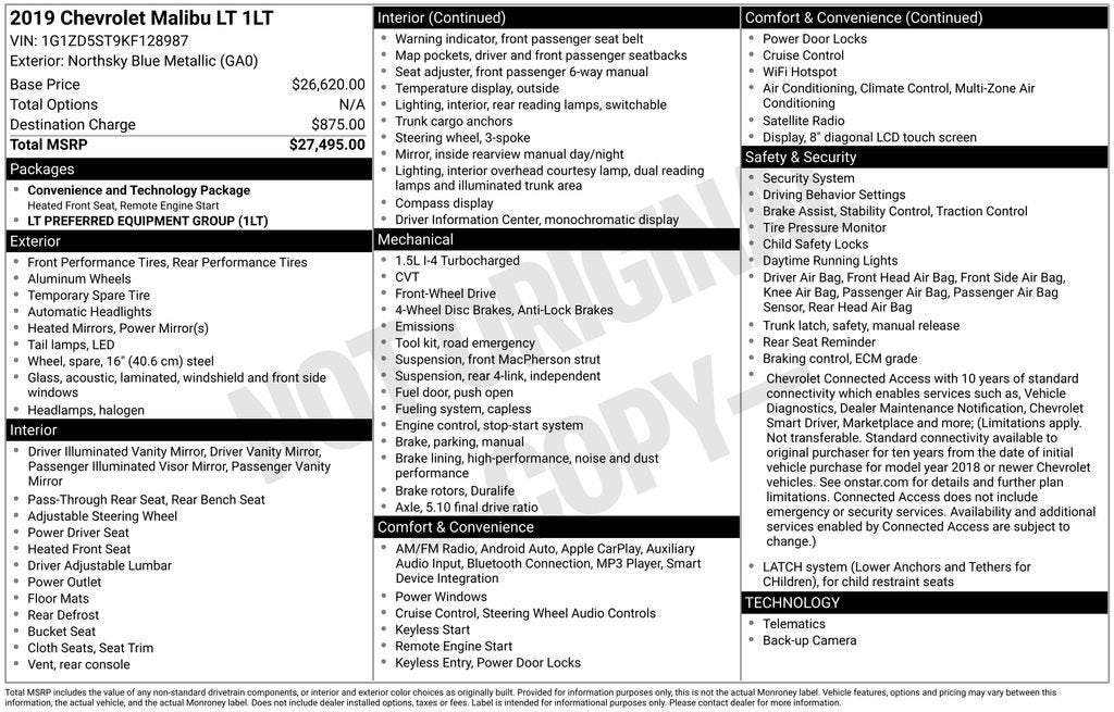2019 Chevrolet Malibu LT
