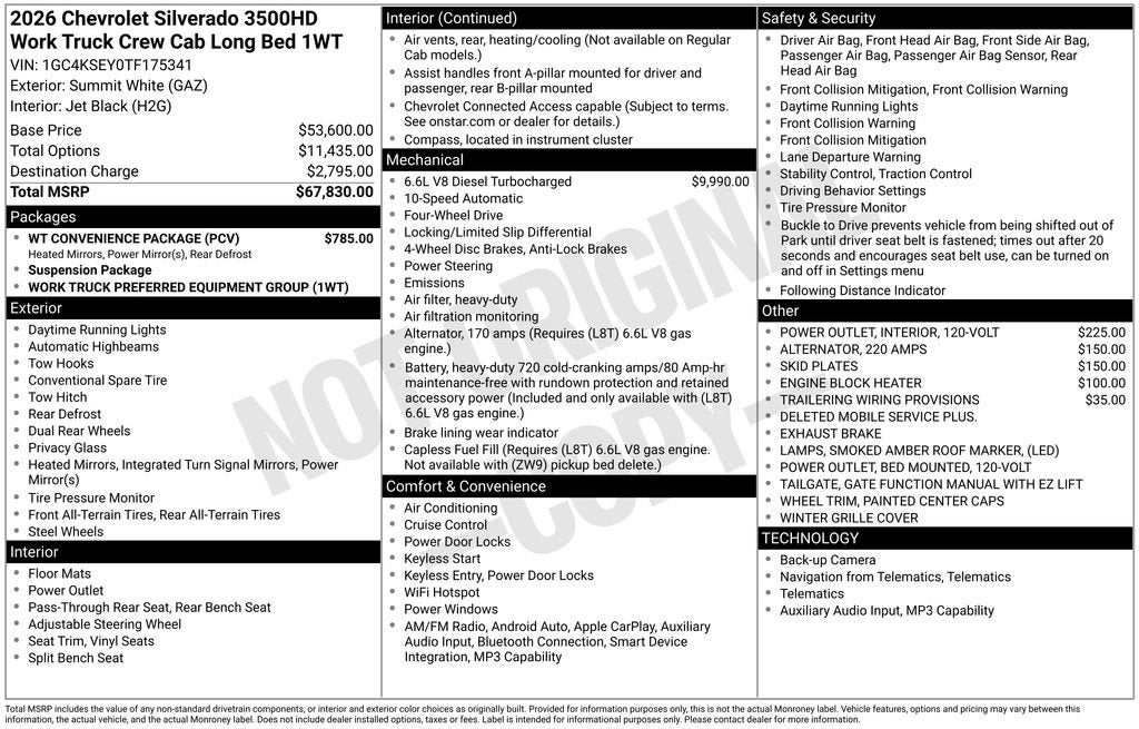 2026 Chevrolet Silverado 3500 HD WT
