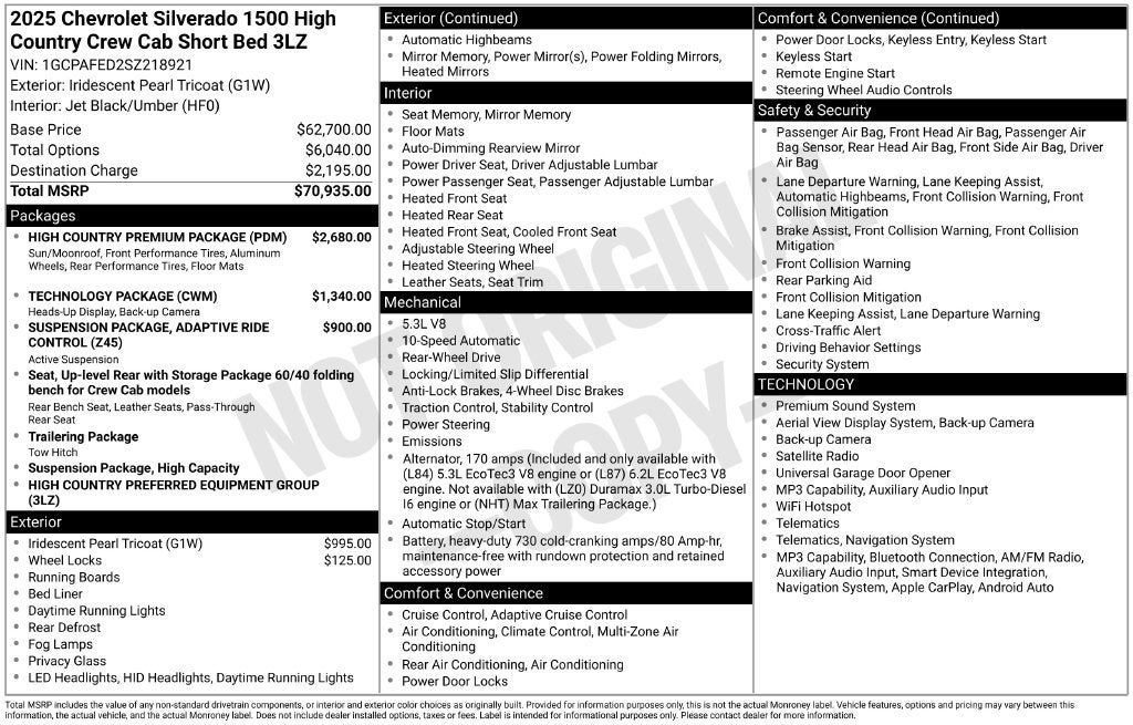 2025 Chevrolet Silverado 1500 High Country
