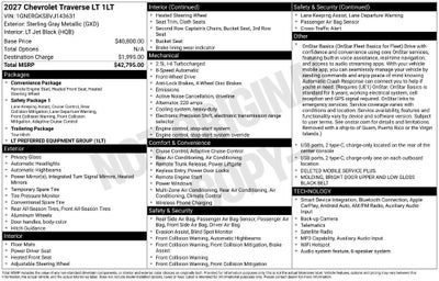 2027 Chevrolet Traverse LT
