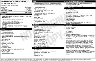 2019 Chevrolet Traverse LT Cloth