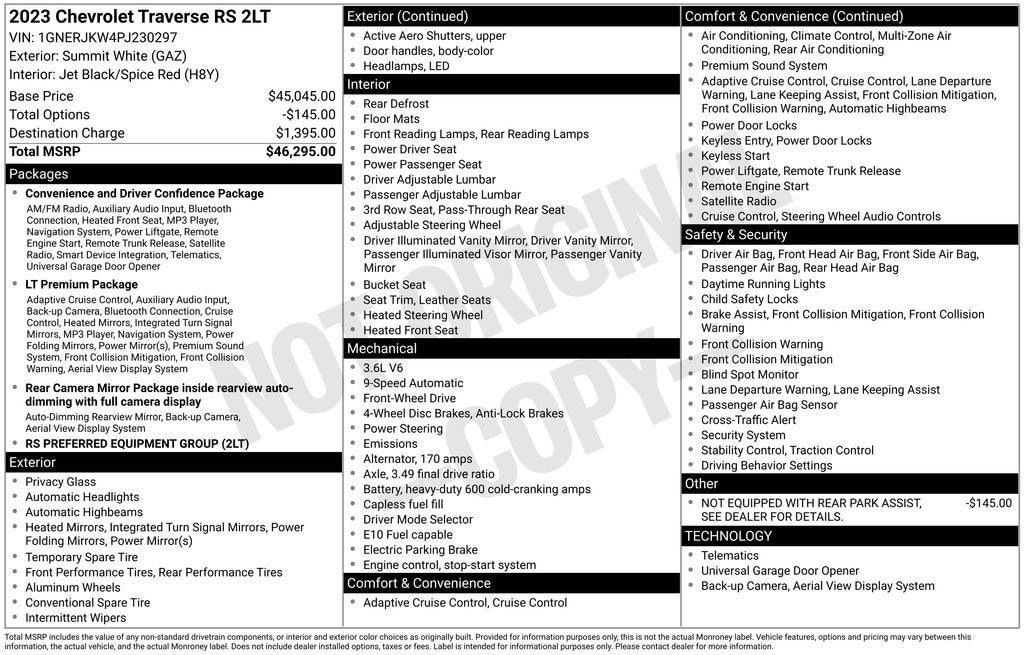 2023 Chevrolet Traverse RS