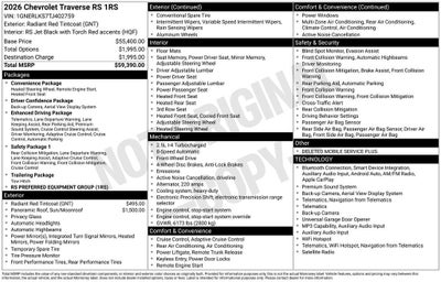 2026 Chevrolet Traverse RS