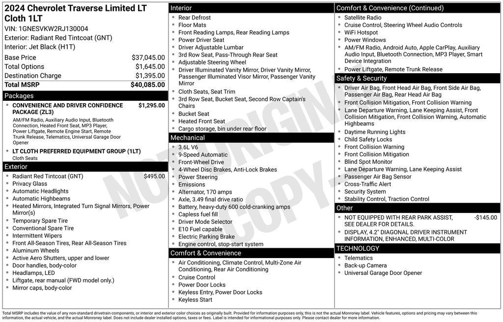 2024 Chevrolet Traverse Limited LT Cloth