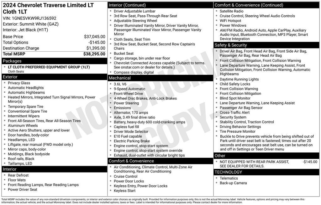 2024 Chevrolet Traverse Limited LT Cloth