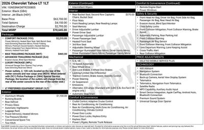 2026 Chevrolet Tahoe LT