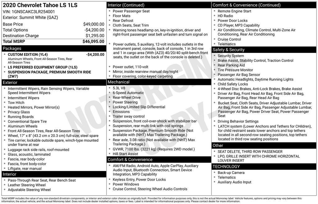 2020 Chevrolet Tahoe LS