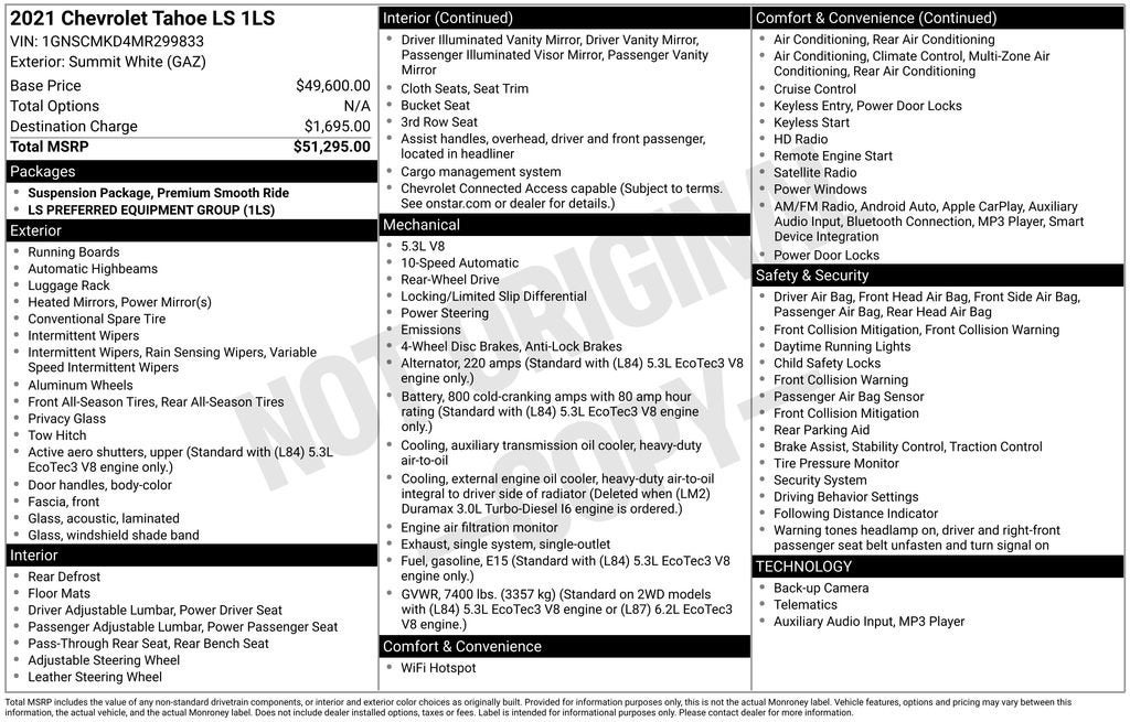 2021 Chevrolet Tahoe LS