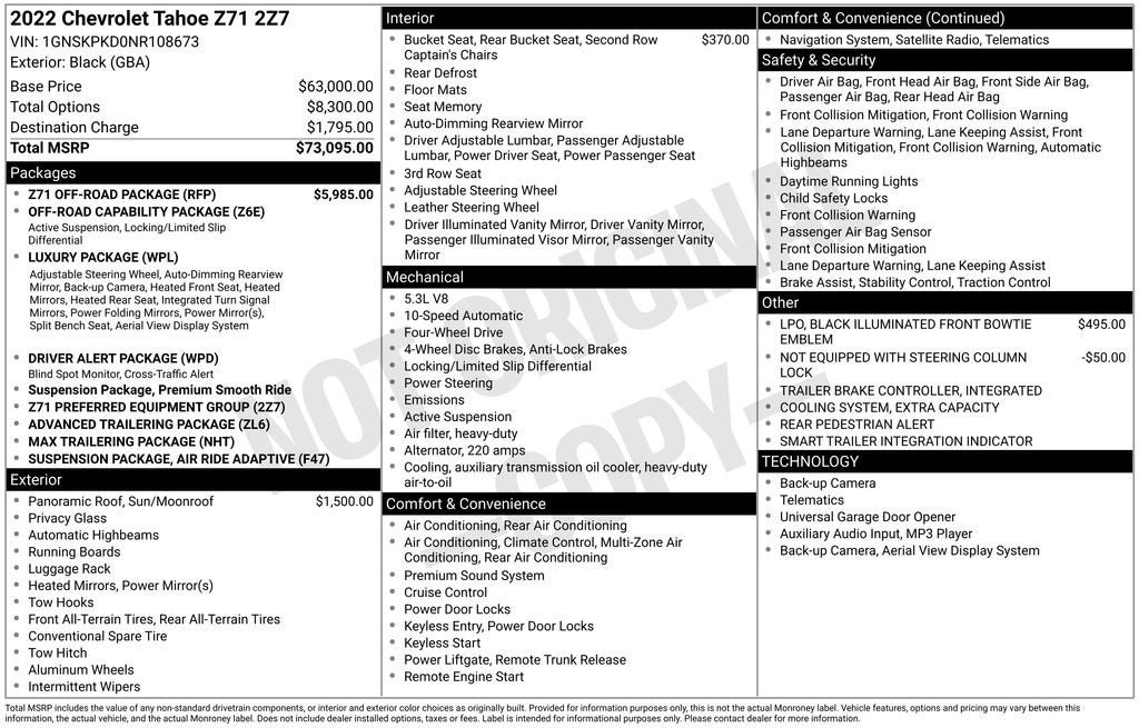 2022 Chevrolet Tahoe Z71