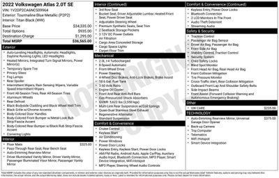 2022 Volkswagen Atlas 2.0T SE