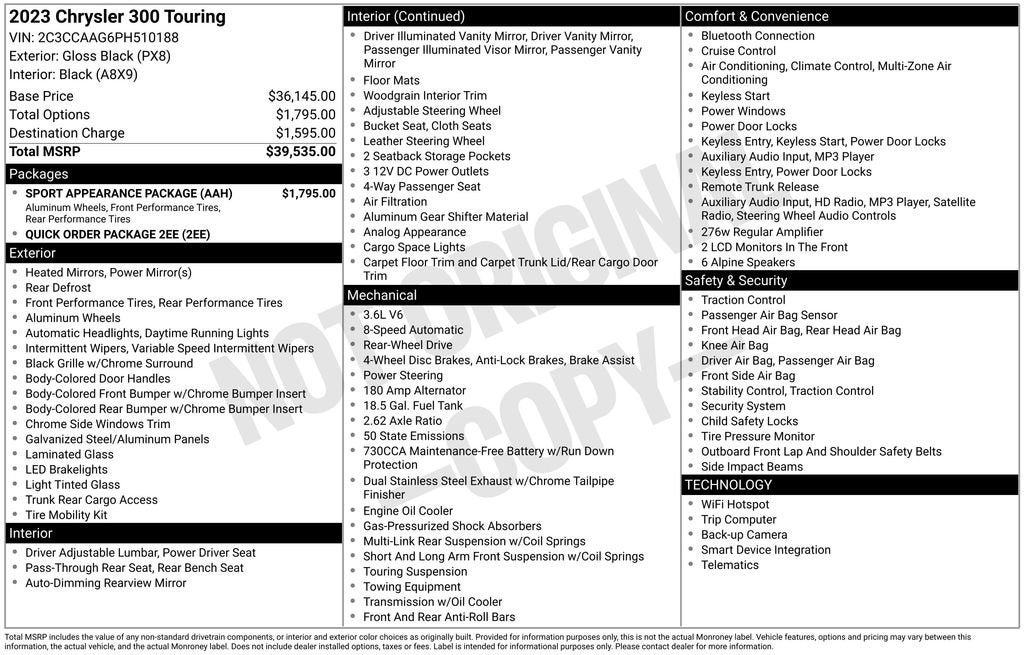 2023 Chrysler 300 Touring