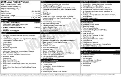 2024 Lexus NX NX 250 Premium