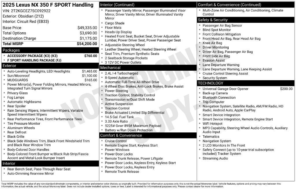 2025 Lexus NX 350 F SPORT Handling