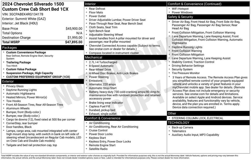 2024 Chevrolet Silverado 1500 Custom