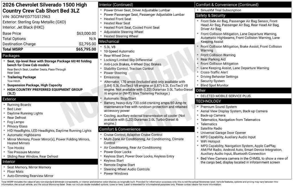 2026 Chevrolet Silverado 1500 High Country