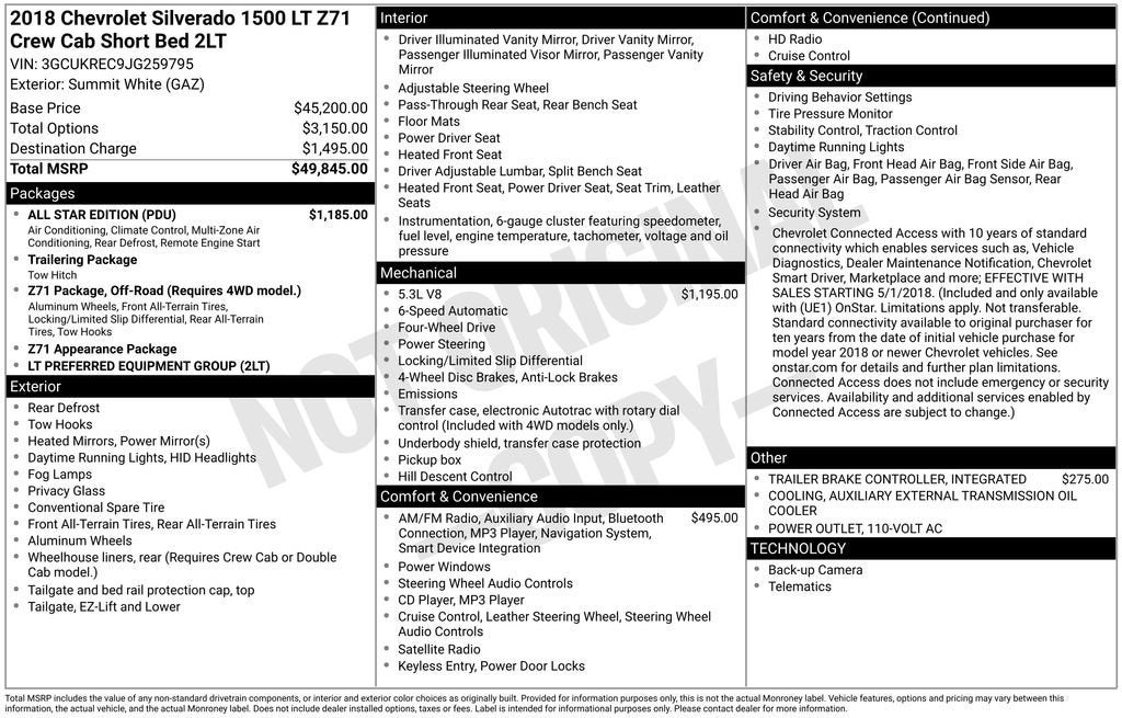 2018 Chevrolet Silverado 1500 LT