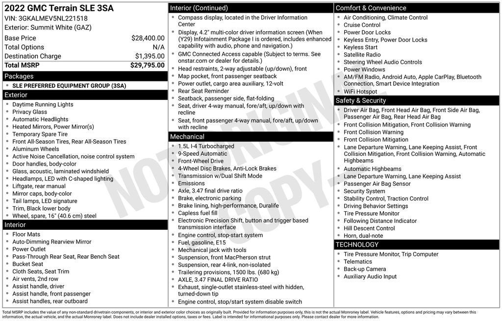 2022 GMC Terrain SLE