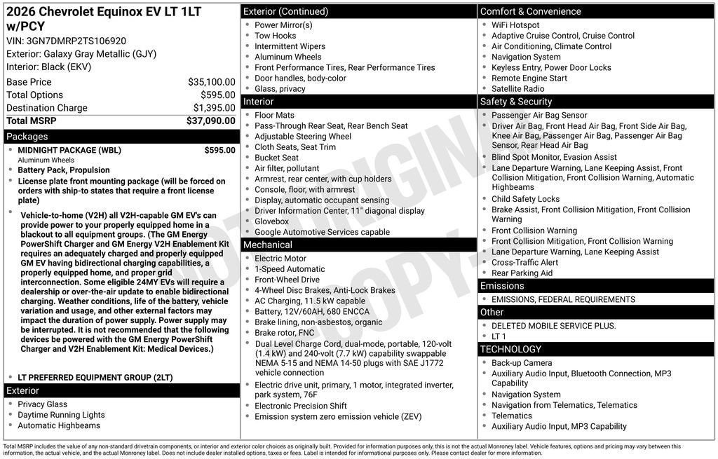 2026 Chevrolet Equinox EV LT