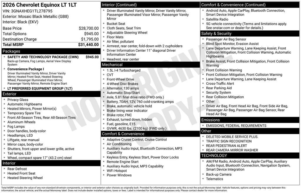 2026 Chevrolet Equinox LT