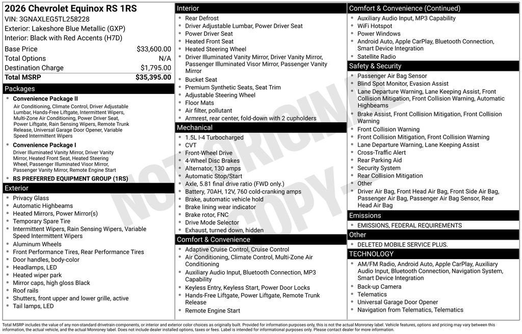 2026 Chevrolet Equinox RS