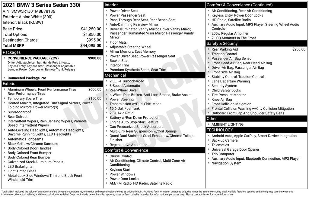 2021 BMW 3 Series 330i