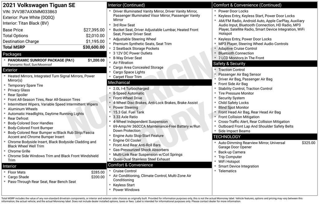2021 Volkswagen Tiguan SE