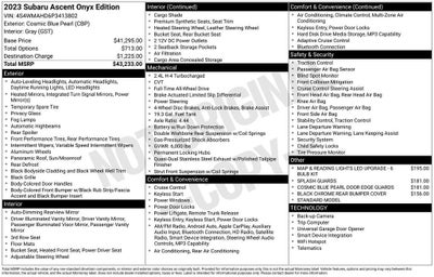 2023 Subaru Ascent Onyx Edition