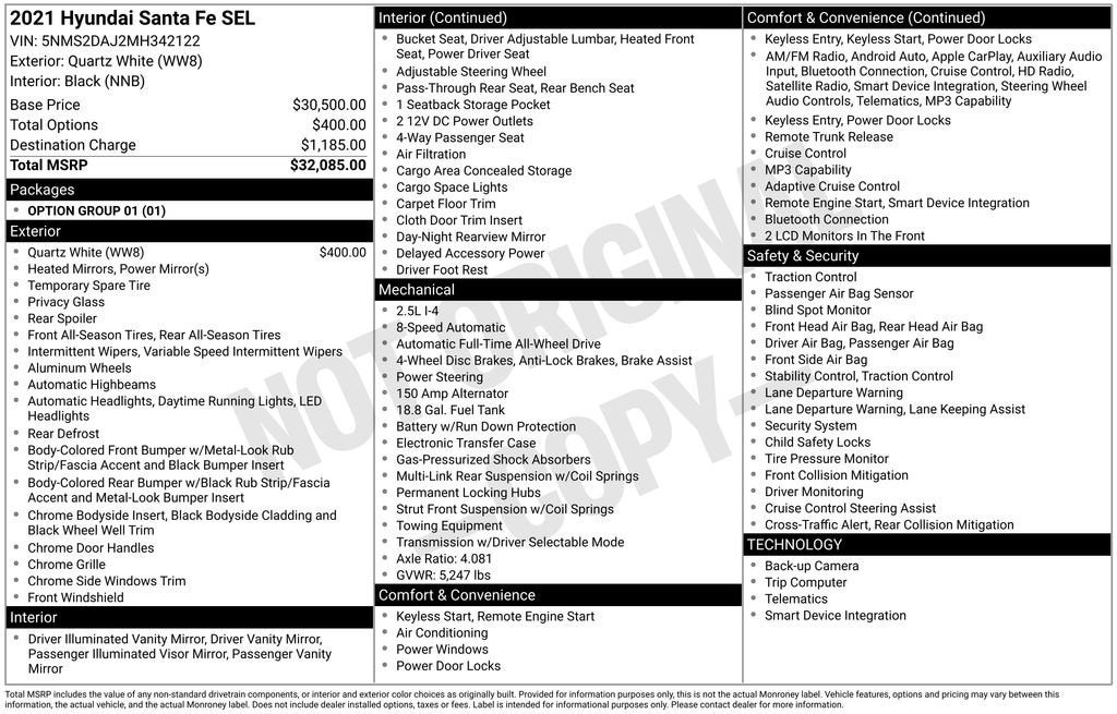 2021 Hyundai Santa Fe SEL