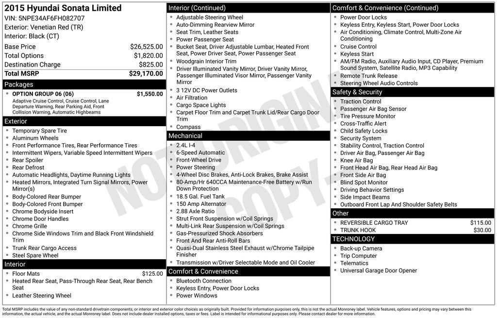 2015 Hyundai Sonata 2.4L Limited