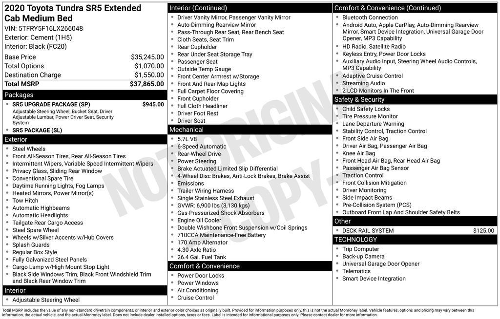 2020 Toyota Tundra 2WD SR