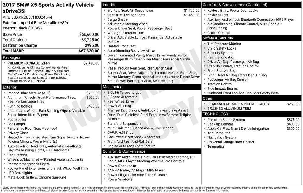 2017 BMW X5 sDrive35i