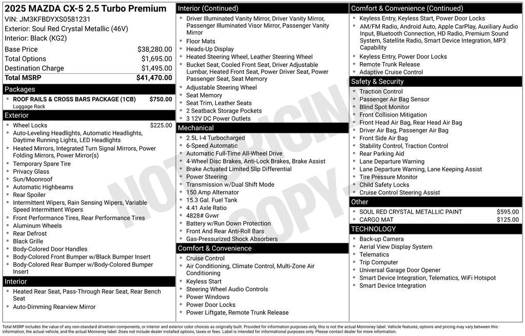 2025 Mazda Mazda CX-5 2.5 Turbo Premium Package
