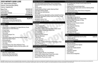 2020 INFINITI QX80 LUXE