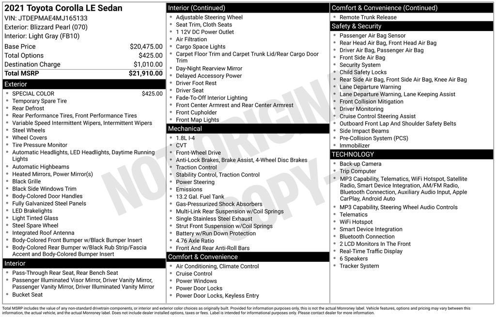 2021 Toyota Corolla LE