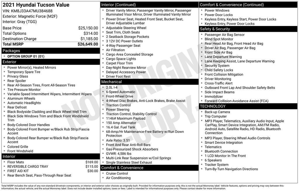 2021 Hyundai Tucson Value
