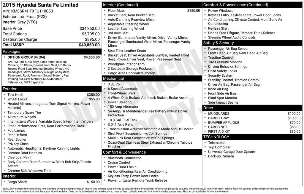 2015 Hyundai Santa Fe Limited
