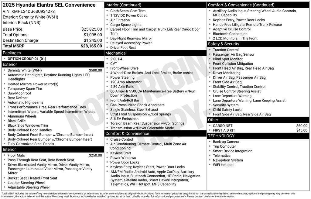 2025 Hyundai Elantra SEL Convenience