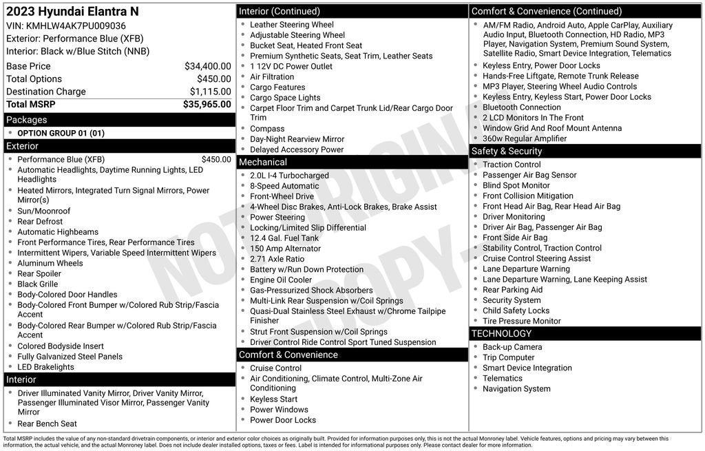 2023 Hyundai Elantra N 4DR DCT