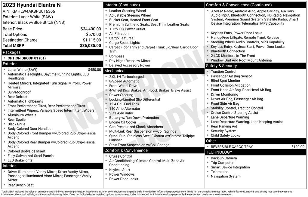 2023 Hyundai Elantra N 4DR DCT