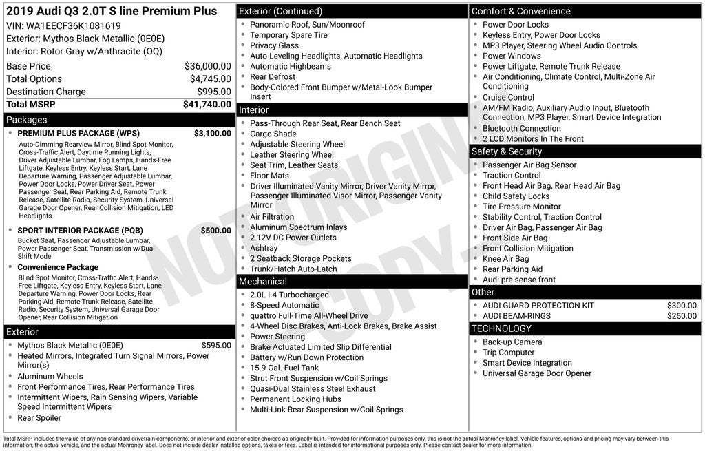 2019 Audi Q3 S line Premium Plus